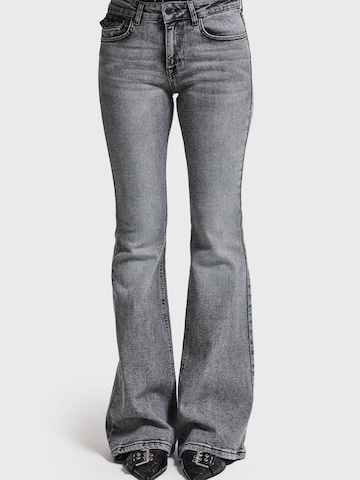 IT'S BASIC Flared Jeans 'OLIVIA MID RISE FLARE' in Grijs