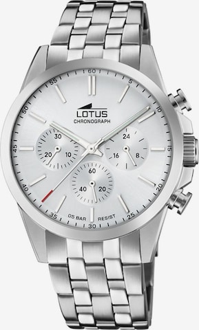 Lotus Analoog horloge in Zilver: voorkant