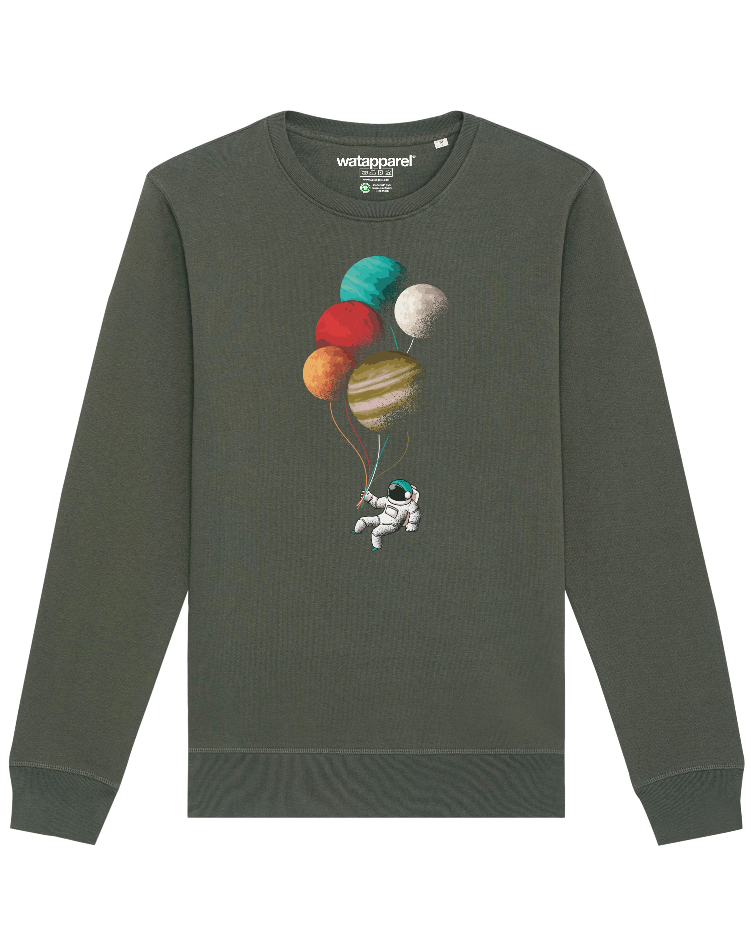 Sweat-shirt ' Balloon Spaceman ' Watapparel en vert : devant