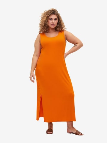 Zizzi Jurk 'CARLY' in Oranje: voorkant