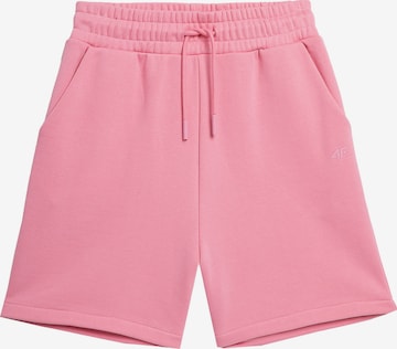 4F - Loosefit Pantalón deportivo en rosa: frente
