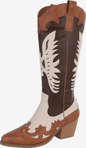 Ital-Design Cowboystiefel in Beige: Vorderseite