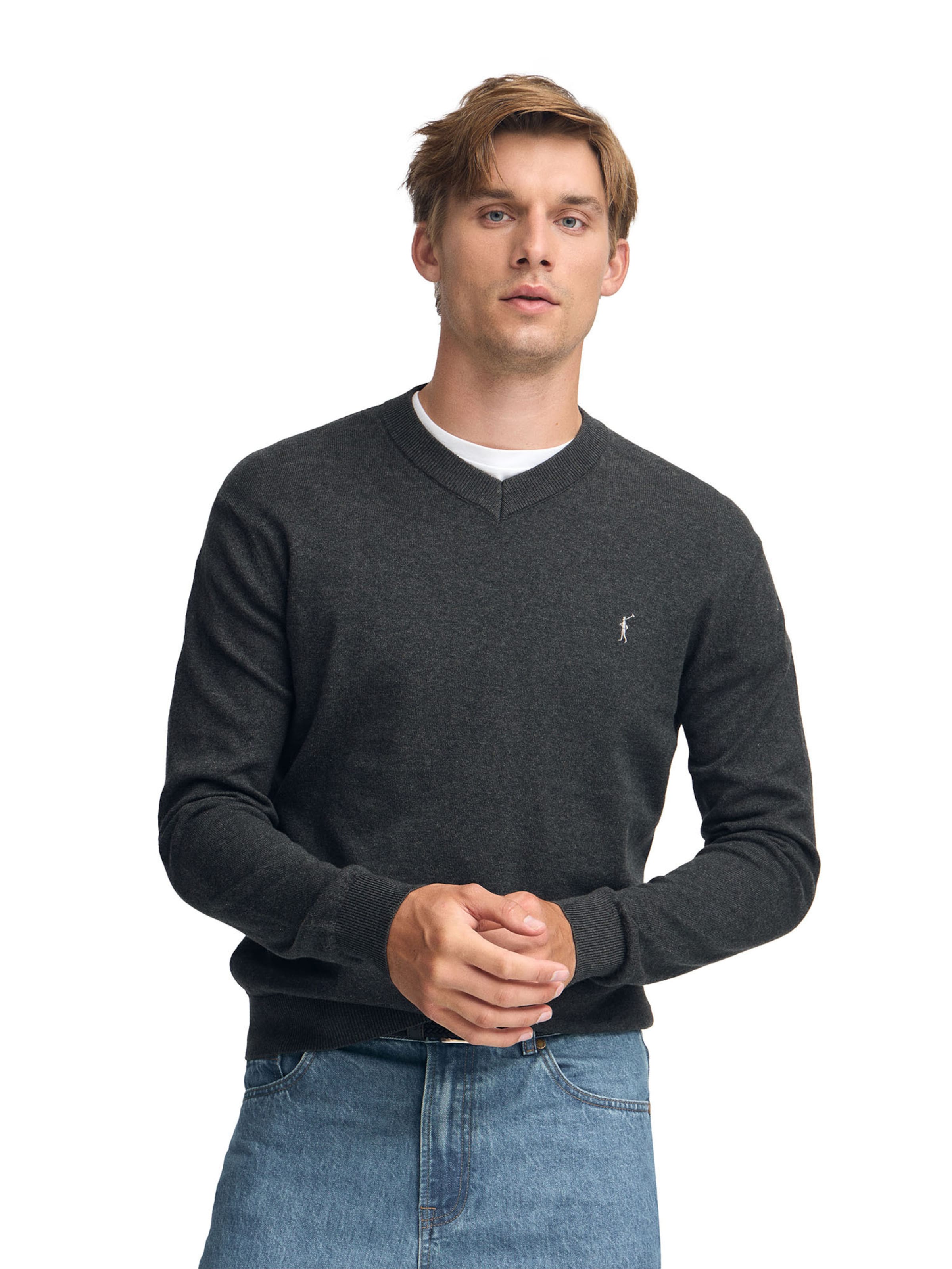Polo Club Pullover in Grau: Vorderseite