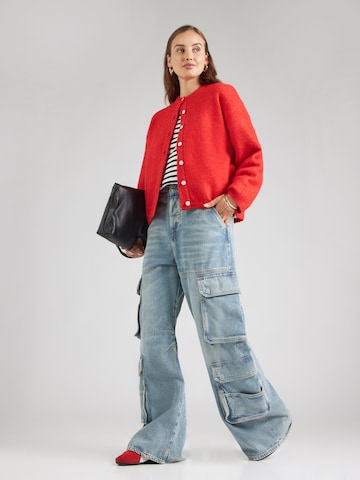 Gina Tricot Плетена жилетка в червено