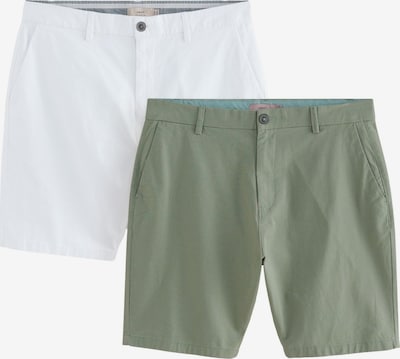 „Chino“ stiliaus kelnės iš Next, spalva – rusvai žalia / balta, Prekių apžvalga