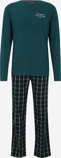 Tommy Hilfiger Underwear Duga pidžama u smaragdno zelena / crvena / crna / bijela, Pregled proizvoda