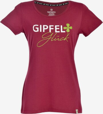 Gipfelglück Shirt 'Kalea' in Red: front