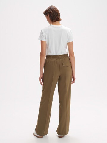 OPUS Wide leg Trousers with creases 'Moliti' in Green