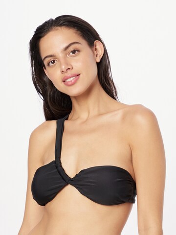 NLY by Nelly Bandeau Bikini Top in Black: front