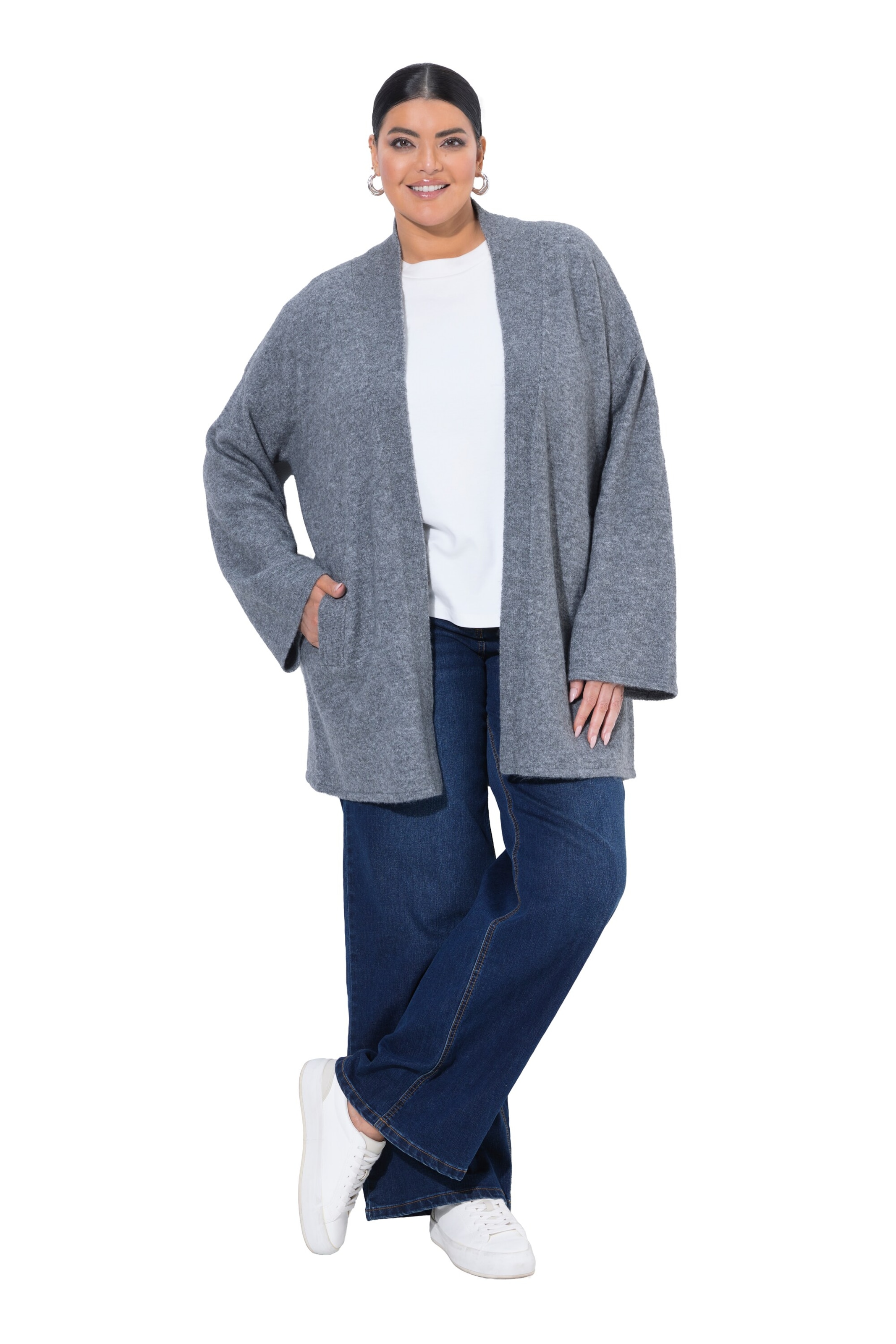 Ulla Popken Knit cardigan in Grey