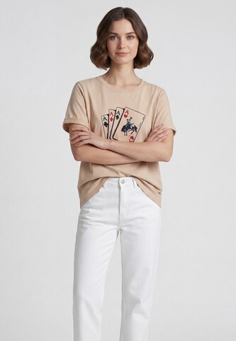 T-shirt usha BLUE LABEL en orange : devant