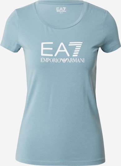EA7 Emporio Armani Тениска 'Shiny' в гълъбово синьо / бяло, Преглед на продукта