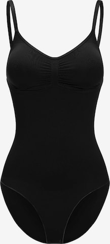 Body modellante 'Bodysuit Sculpting Shapewear with Built-In Wireless Bra and Slip' di cfab (formerly creamy fabrics) in nero: frontale