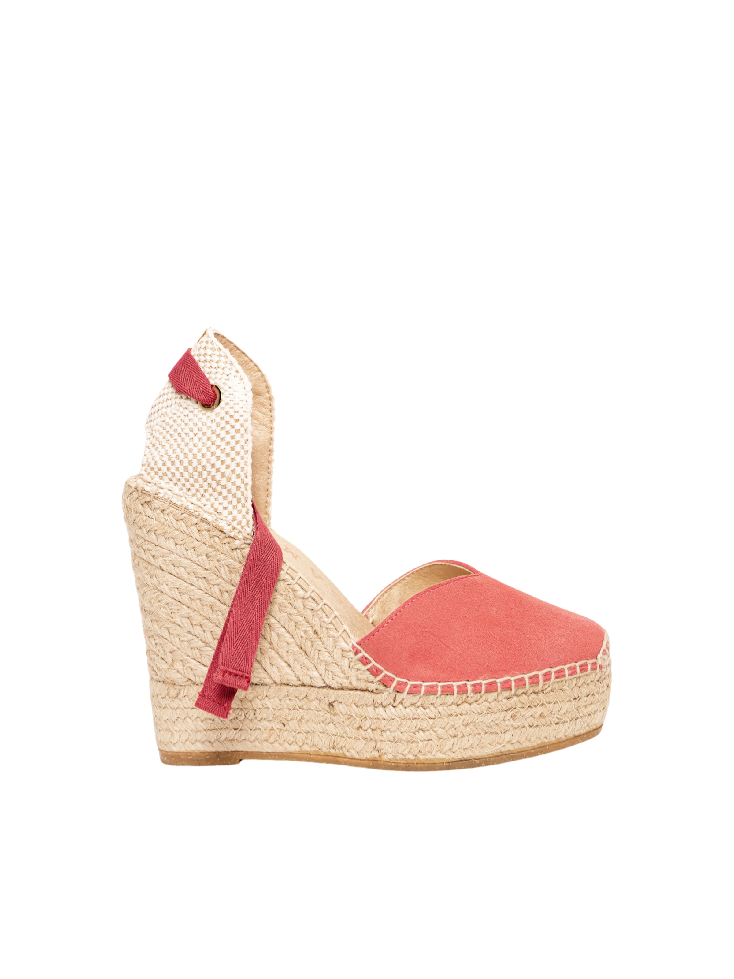 Sandalo 'Alpargata Cuña 12 cm' di Alhamas in rosa: frontale
