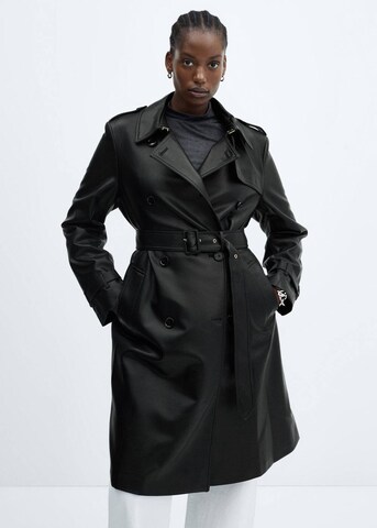 MANGO Between-Seasons Coat 'Polanapu' in Black: front