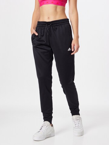 ADIDAS SPORTSWEAR Tapered Workout Pants 'Aeroready Tapered' in Black: front