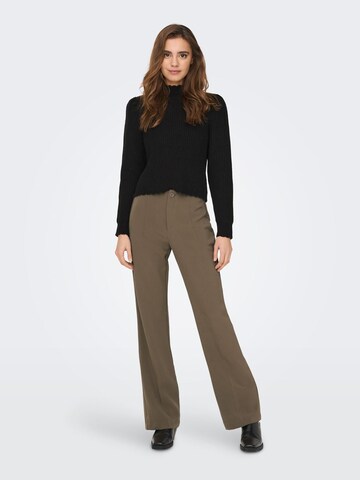 ONLY Flared Trousers with creases 'LIZZO' in Brown