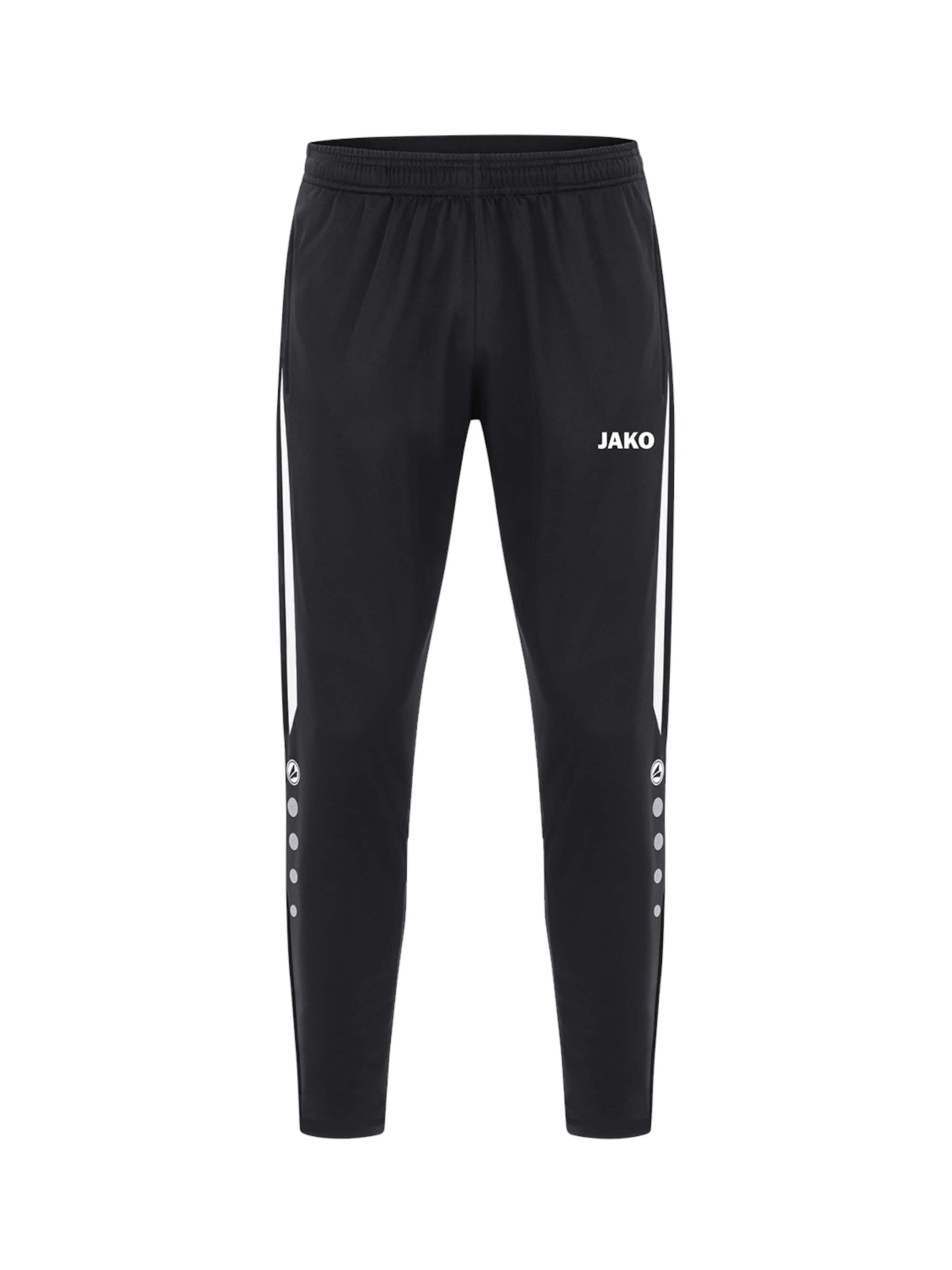 JAKO Tapered Sports trousers in Black: front