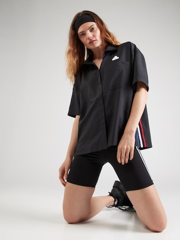 ADIDAS SPORTSWEAR Athletic Button Up Shirt 'EXPRESS' in Black