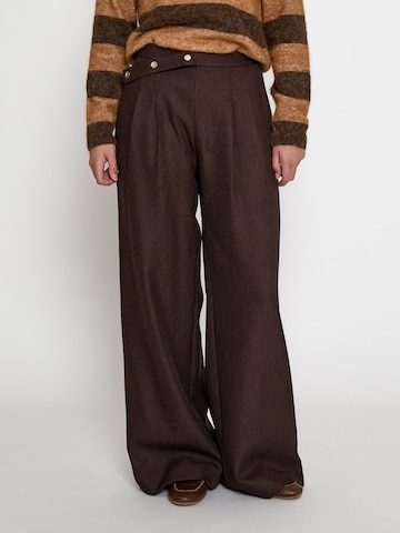 Peppercorn Wide leg Pants 'Salto' in Brown