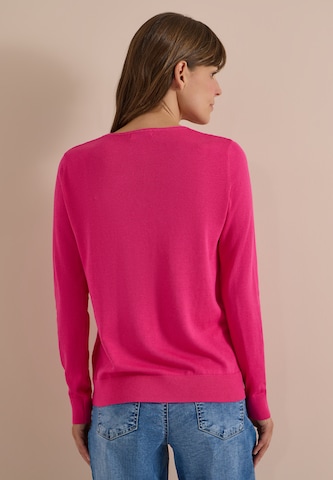 CECIL Basic Pullover mit Rundhals in Unifarbe in Pink
