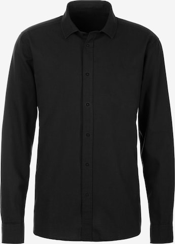 JOHN DEVIN Button Up Shirt in Black: front