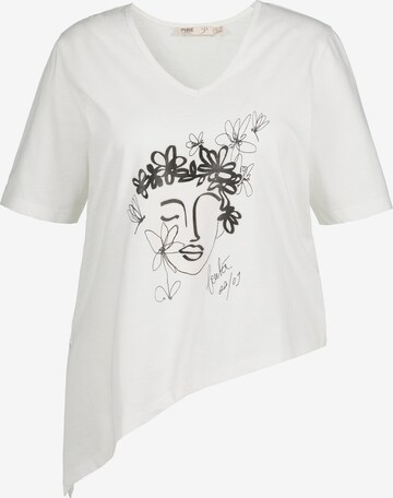 T-shirt Ulla Popken en blanc : devant