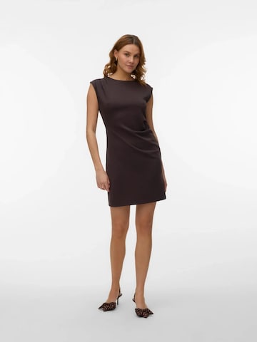 VERO MODA Dress 'Vero Moda Jurk Vmsmilla Ss O-neck Short Dress Exp 10354644  Dames' in Brown