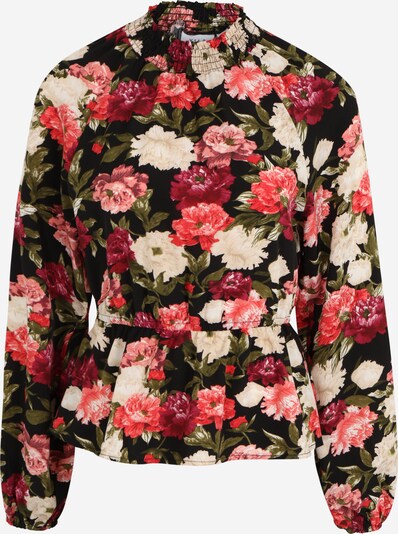 Vila Petite Blouse 'FLORA' in Olive / Pink / Black / White, Item view