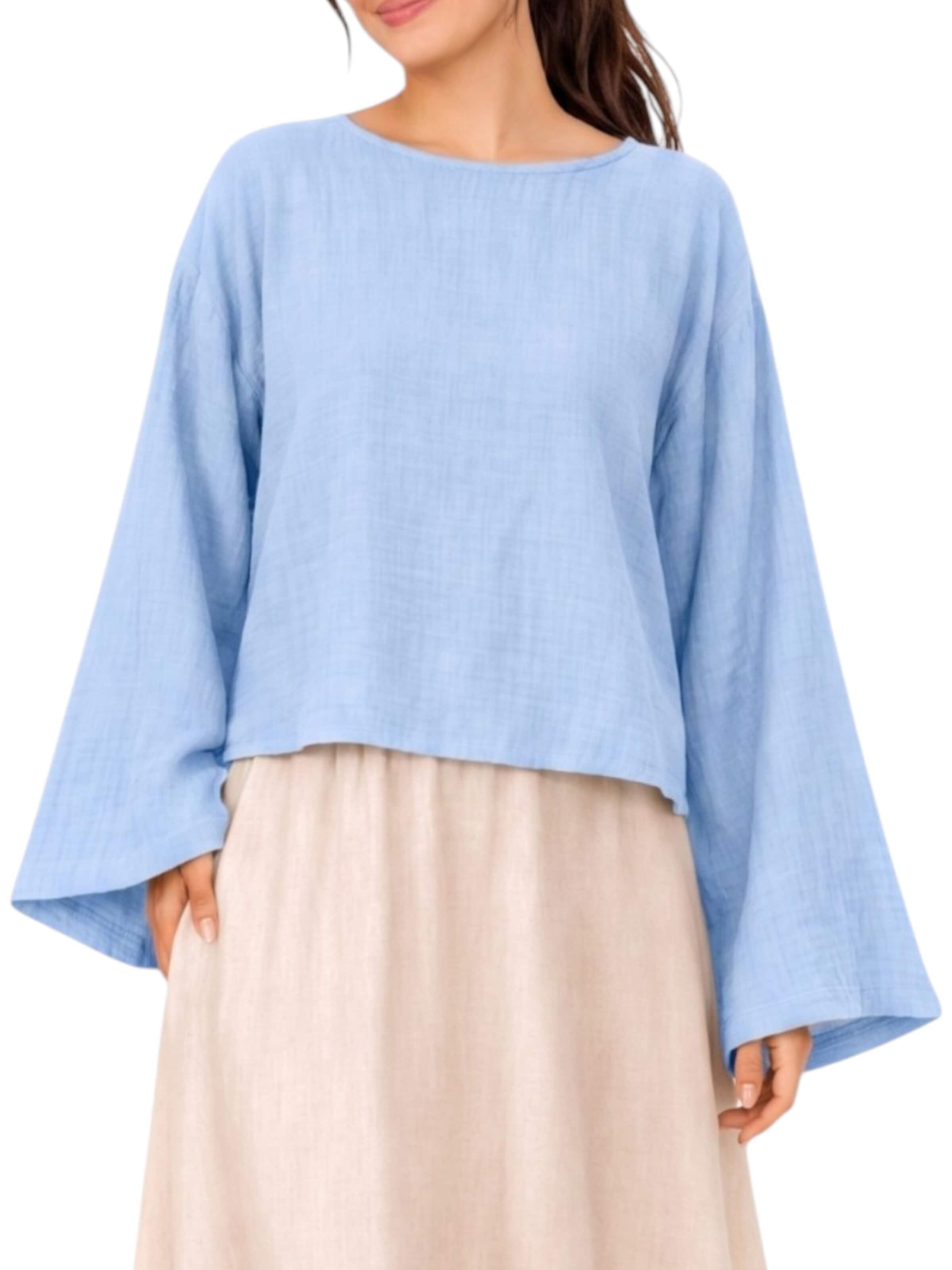 WENOR Bluse 'AVELOA'‌‌‌‌‌‌‌‌ in Blau: Vorderseite