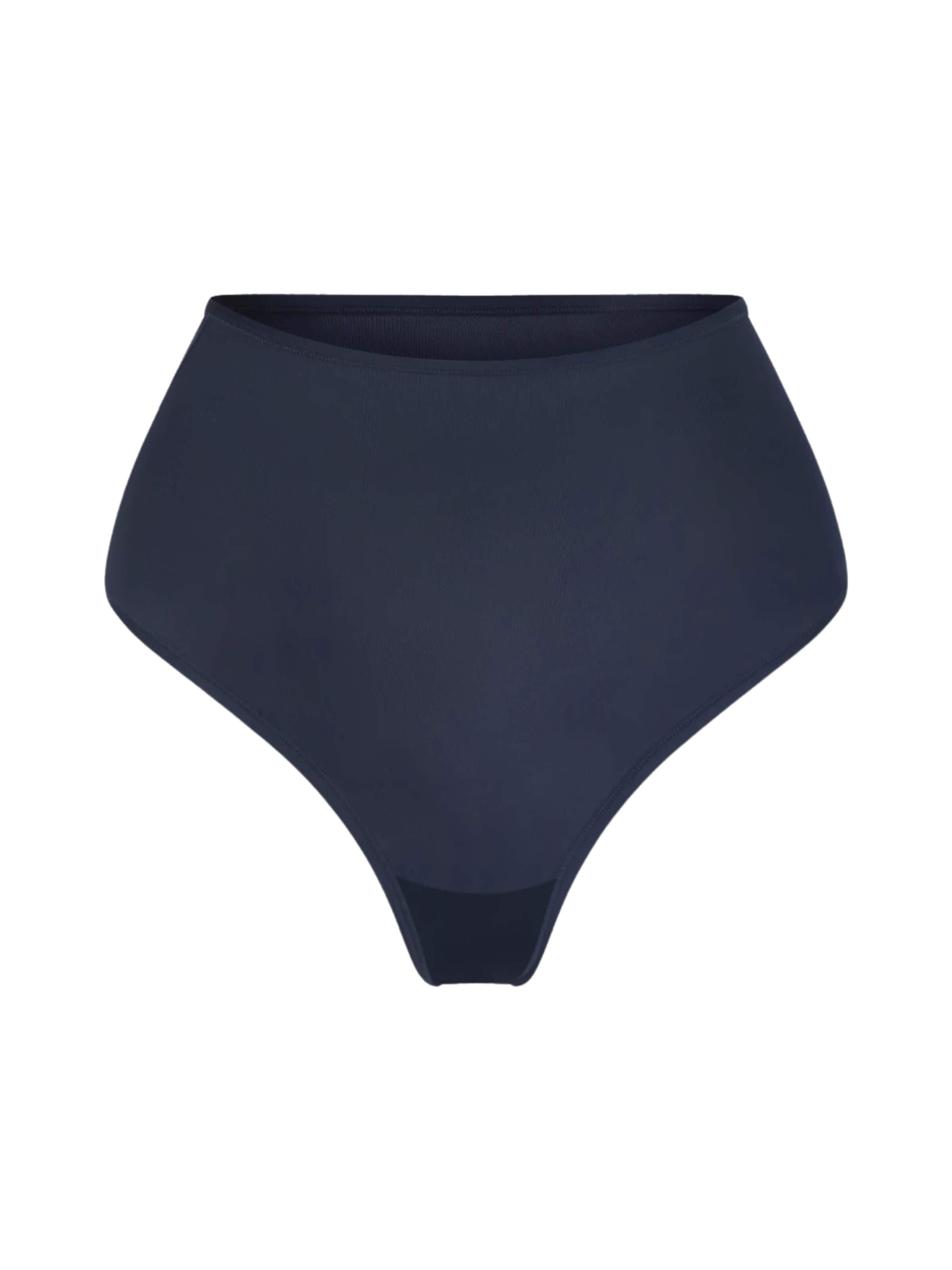 cfab (formerly creamy fabrics) - Braga 'Hight-Waist Tanga' en azul: frente