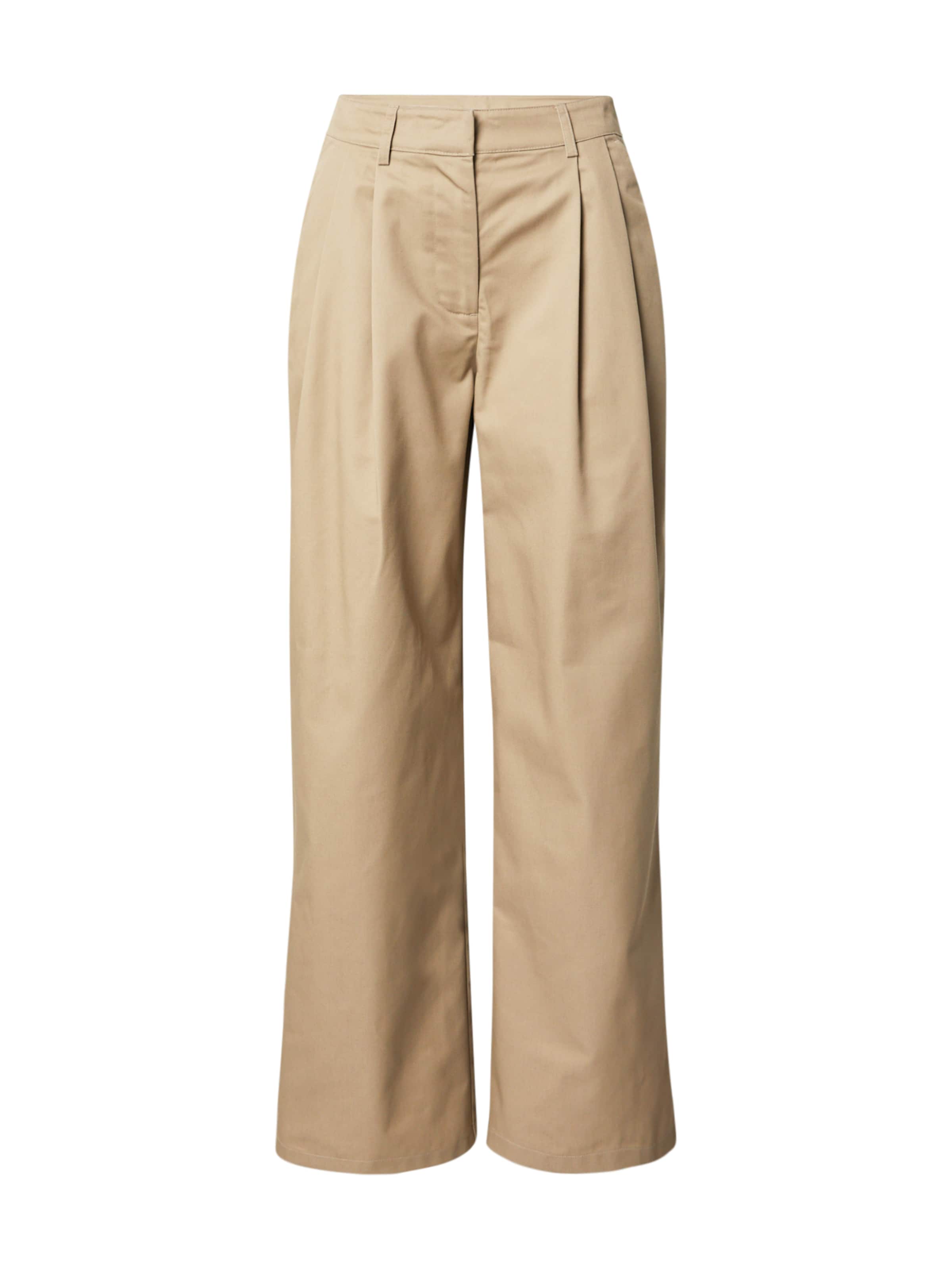 Aware Wide leg Pleat-Front Pants 'AWSovina' in Beige: front