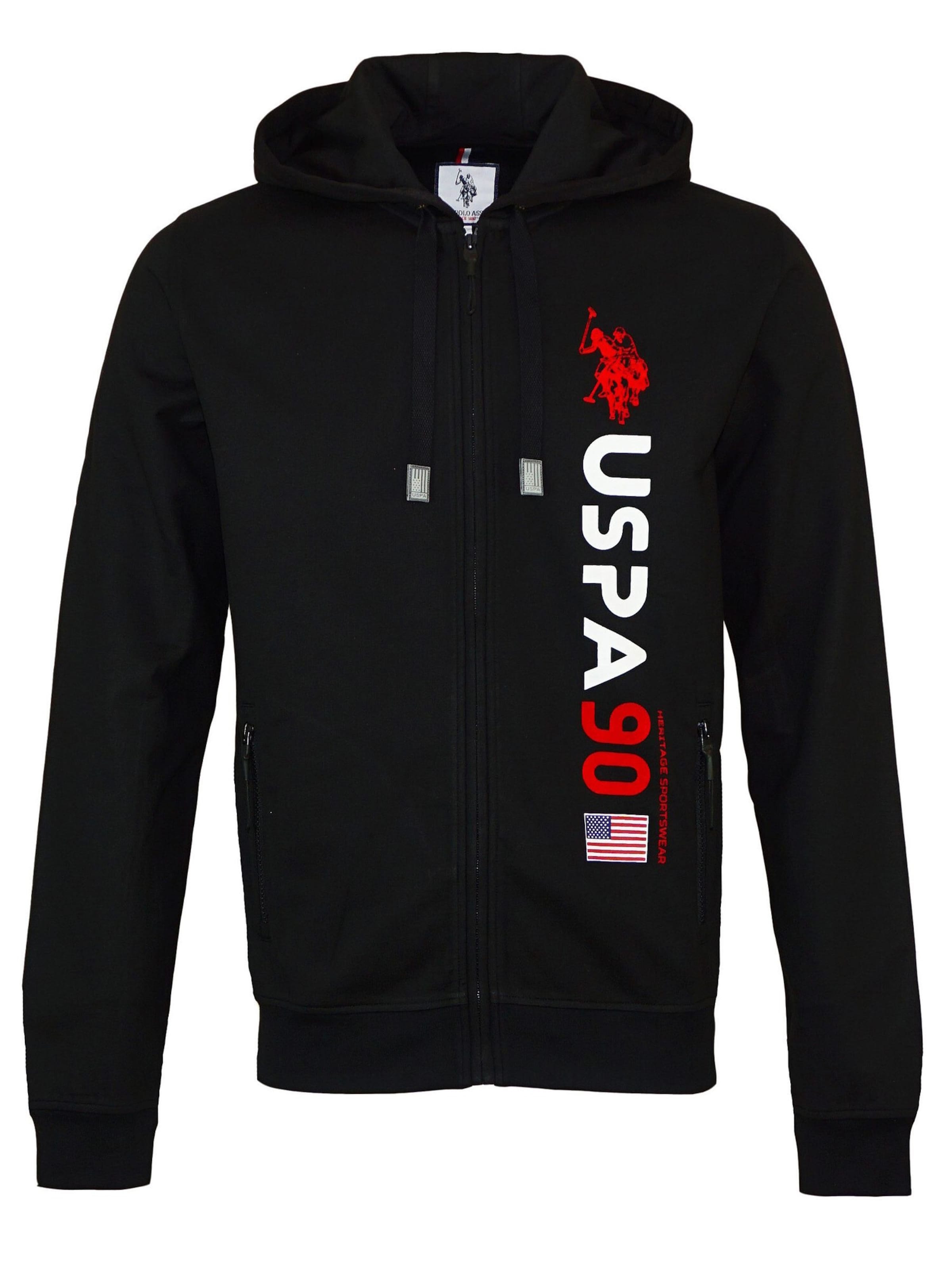 Giacca di felpa di U.S. POLO ASSN. in nero: frontale