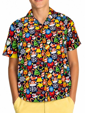 King Kameha Regular fit Button up shirt 'Christmas Allover' in Mixed colours