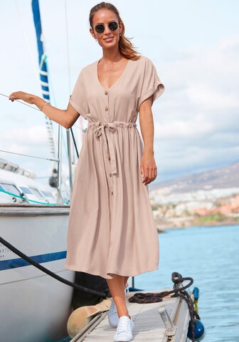 LASCANA Dress in Beige: front