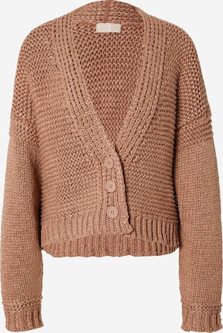 LENI KLUM x ABOUT YOU Knit Cardigan 'Karli' in Brown: front