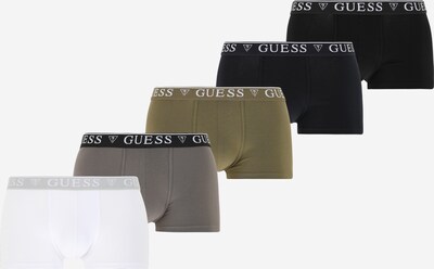 GUESS Boxershorts in grau / oliv / schwarz / weiß, Produktansicht