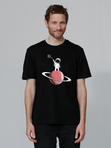 T-Shirt ' Astronaut says Hi ' Watapparel en noir : devant