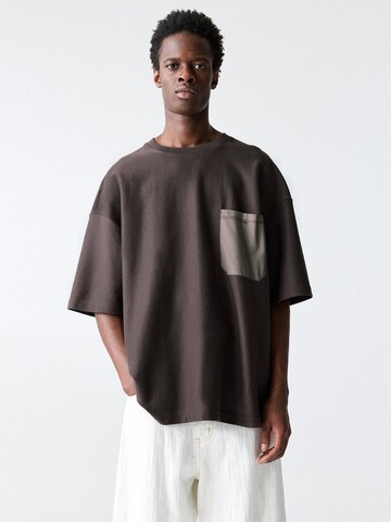 Pull&Bear Tričko – hnědá: přední strana