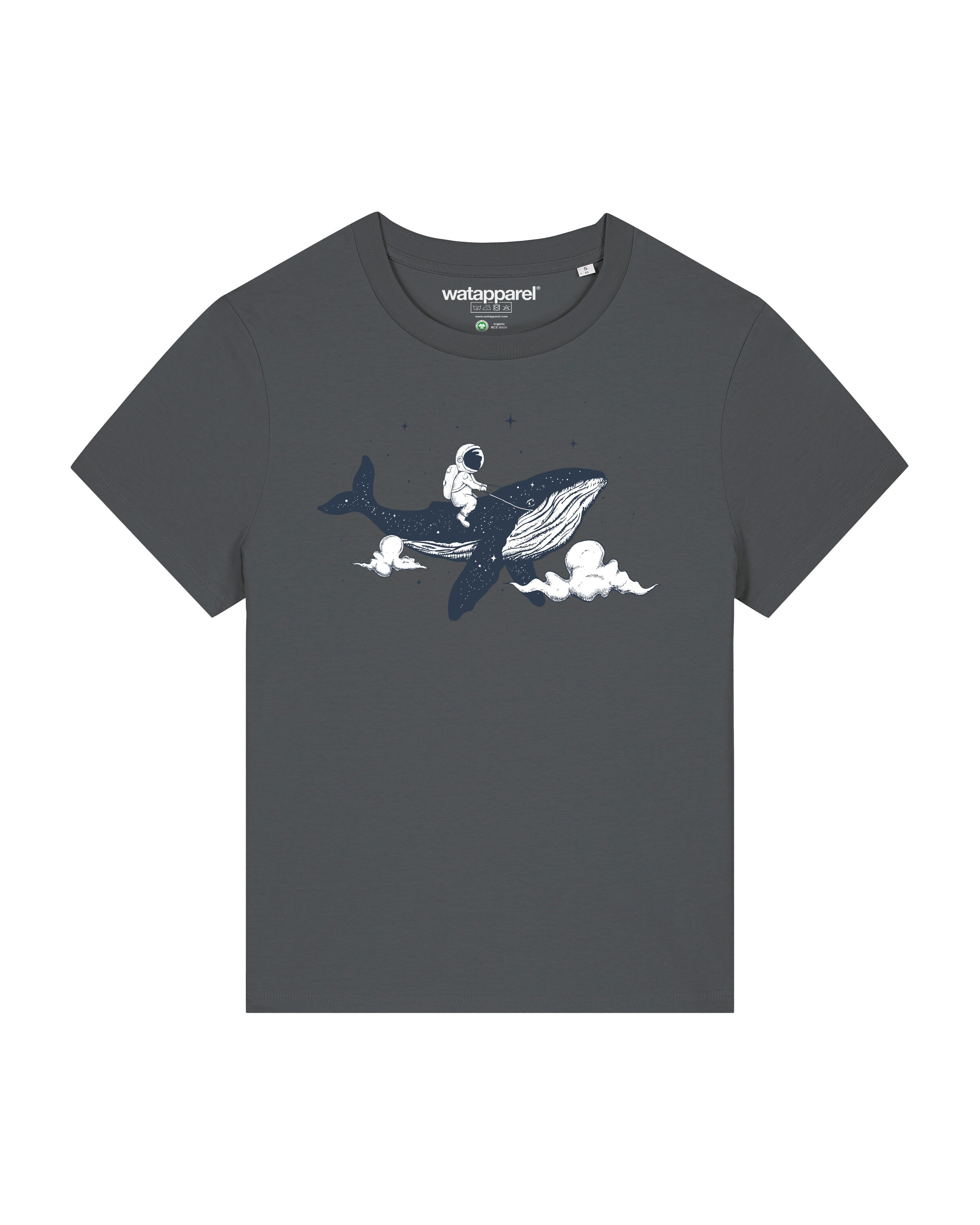 T-shirt 'Spacewhale' Watapparel en gris : devant