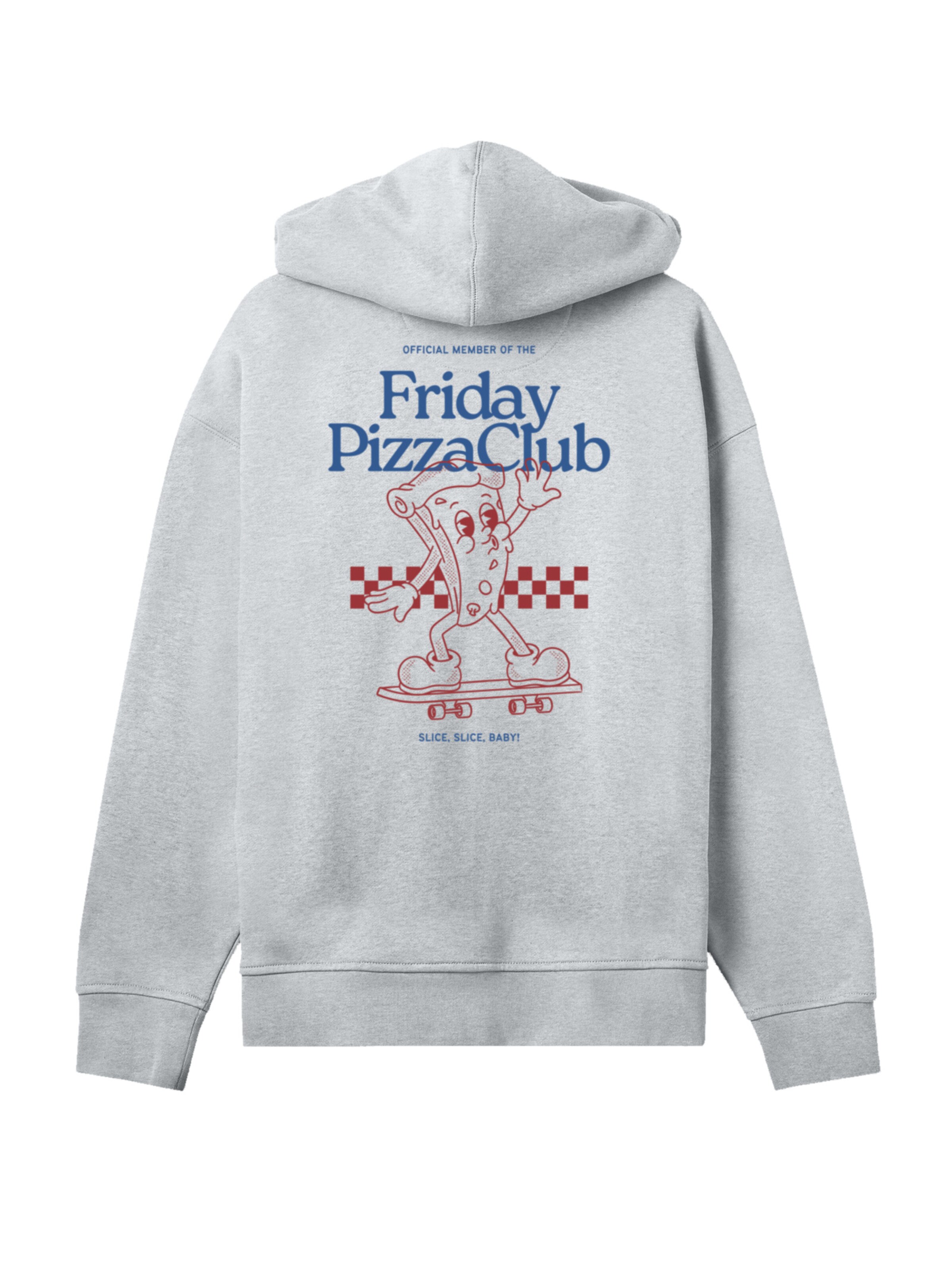 Sweat-shirt 'Friday Pizza Club' F4NT4STIC en gris : devant
