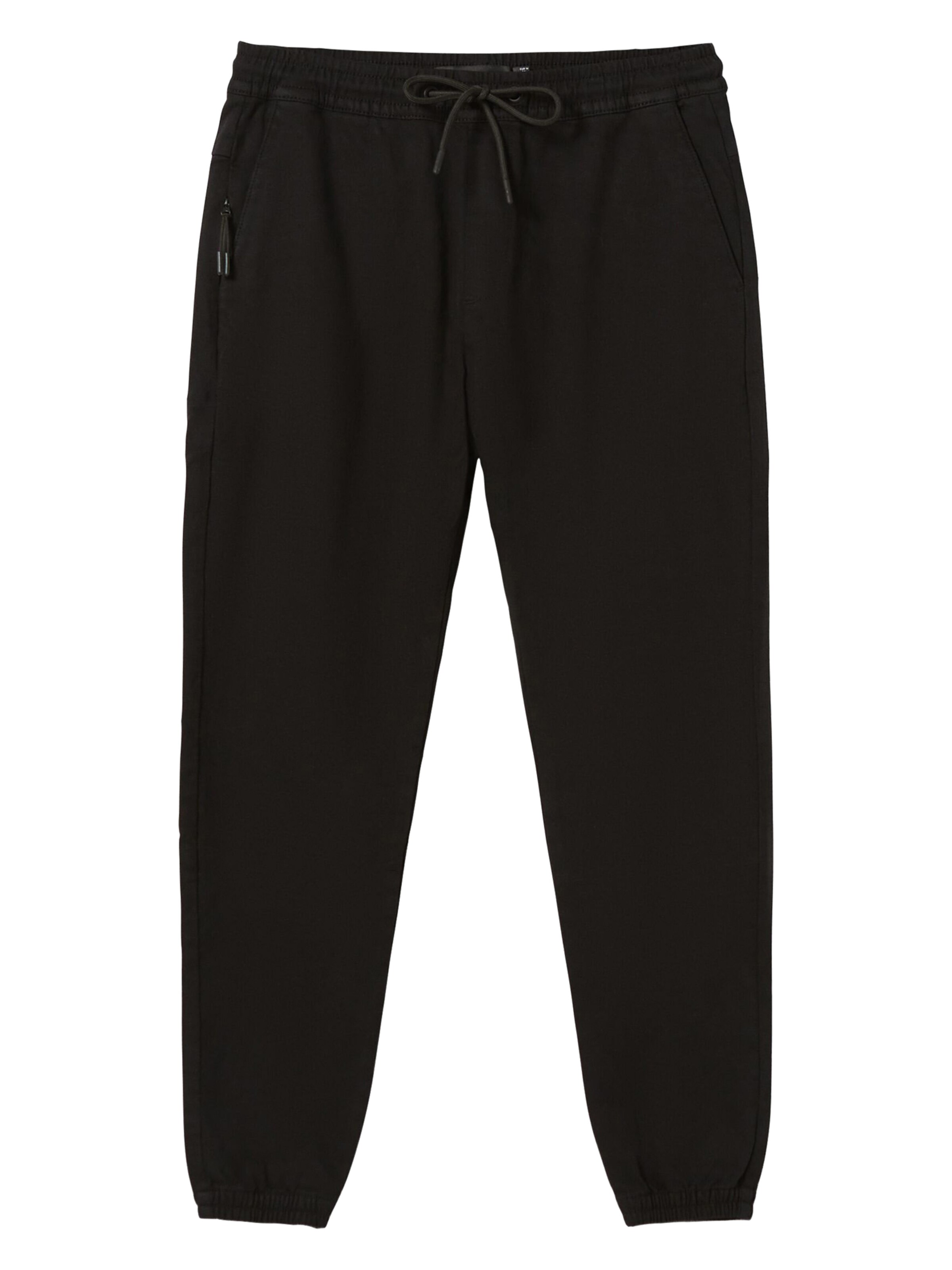 Bershka Tapered Nadrág - fekete: elől