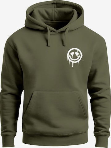 Neverless Sweatshirt 'Smile' in Grün: Vorderseite