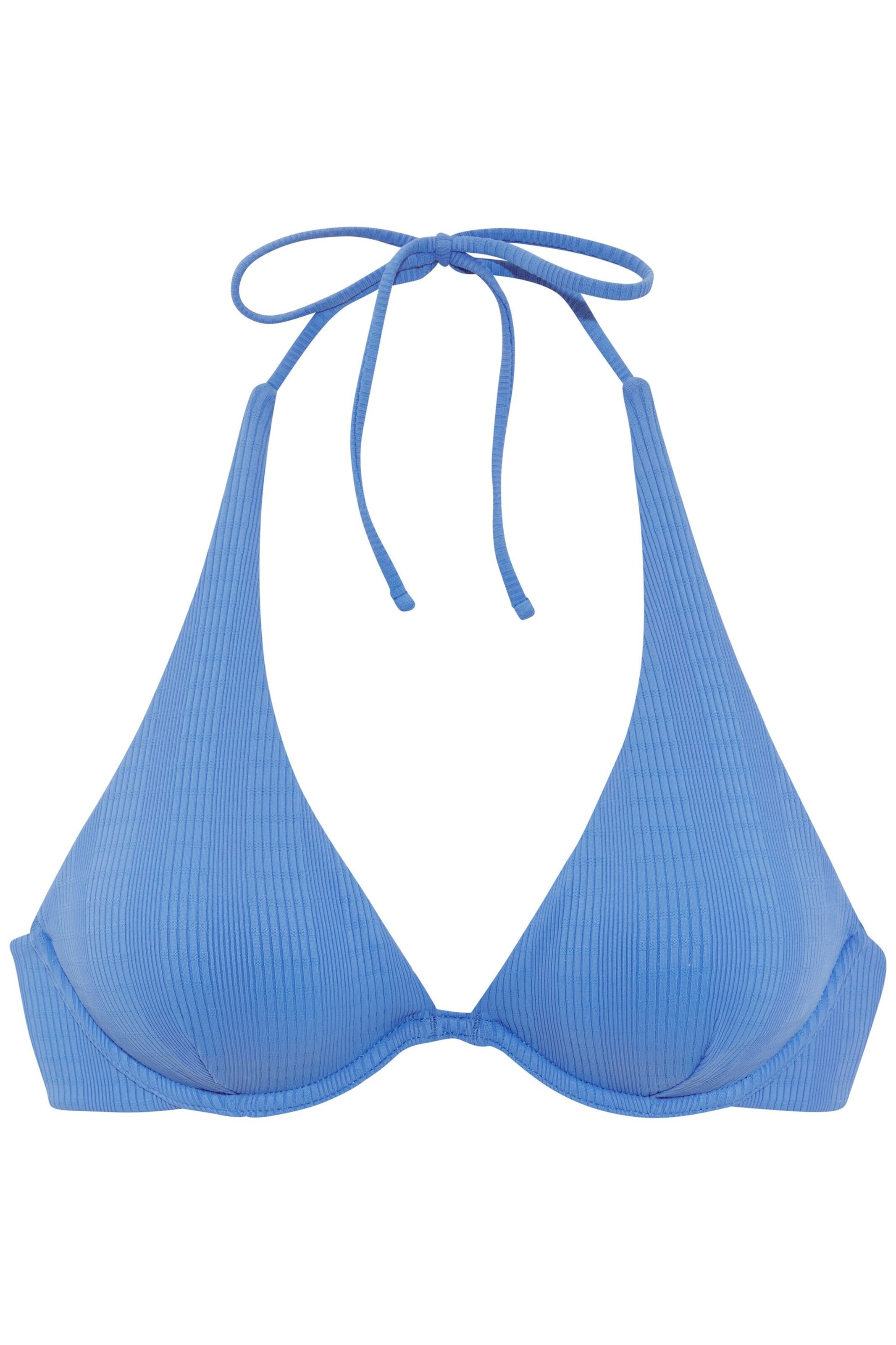 Copenhagen Studios High neck Horní díl plavek – modrá: přední strana