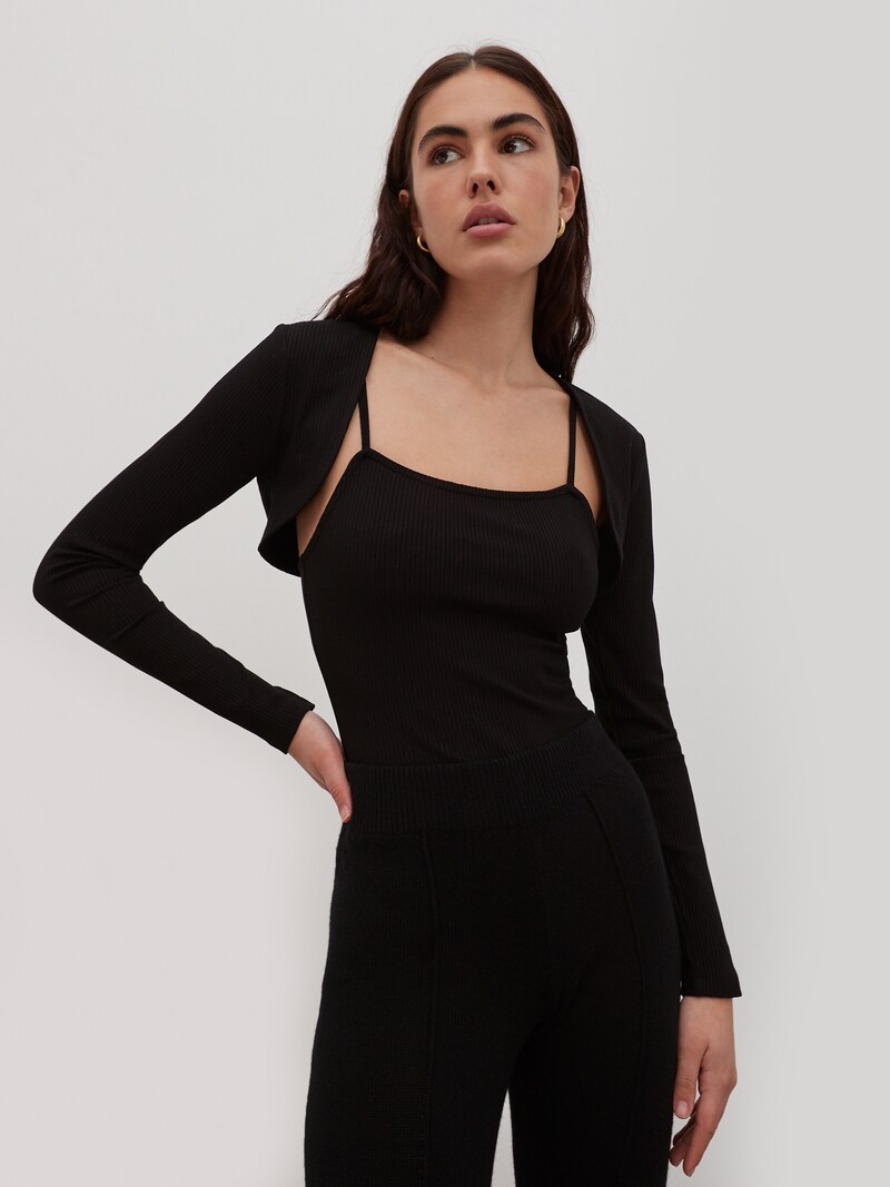 Women Clothing EDITED Cropped cardigan Black