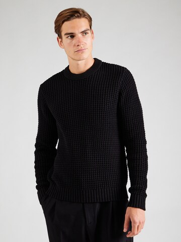 JACK & JONES Sveter 'JCOZION' - Čierna: predná strana