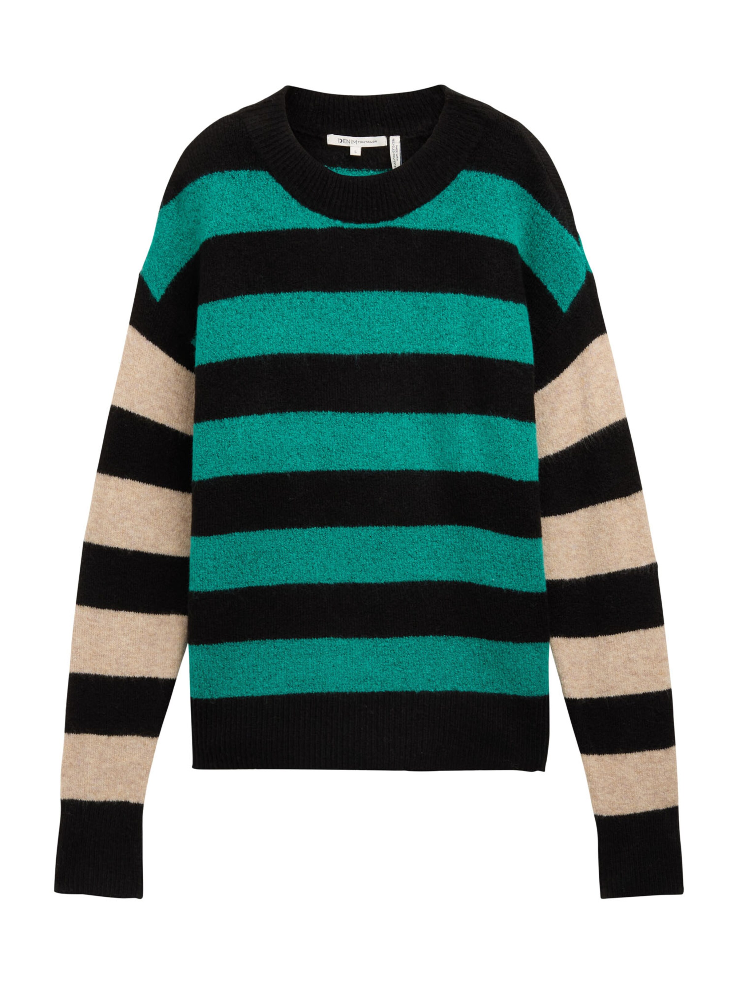 TOM TAILOR DENIM Sweater in Green: front
