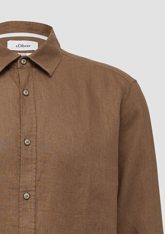 s.Oliver Regular fit Overhemd in Beige