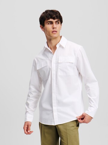 Karl Lagerfeld Regular fit Button Up Shirt in White: front