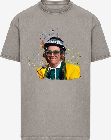 F4NT4STIC Shirt 'TV Times Elton John At The Piano 1977' in Grey: front